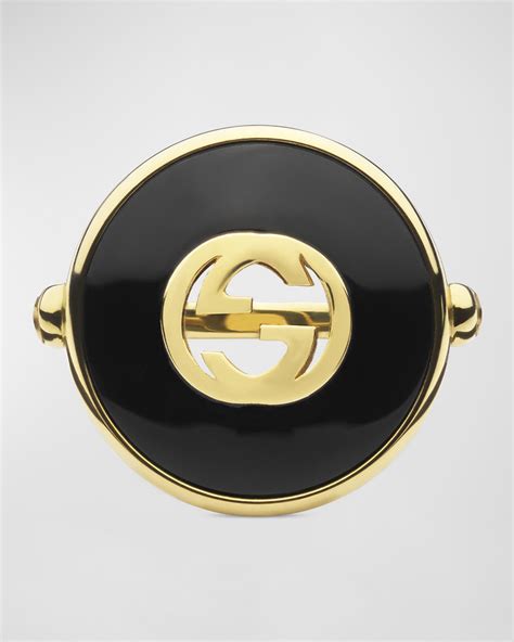 gucci onyx ring|Gucci Interlocking G Onyx Ring in 18K Yellow Gold.